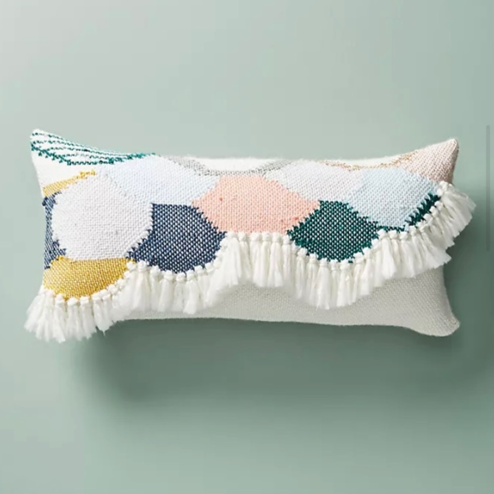 Anthropologie Hello Hydrangea Scallop Throw Pillow
